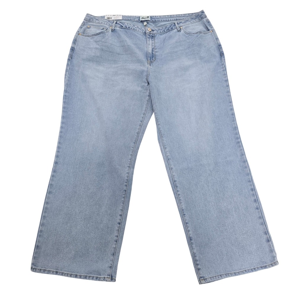 Seven7 Loose Straight Jeans‎ High Rise Light Wash Key West Plus Size 24W NWT